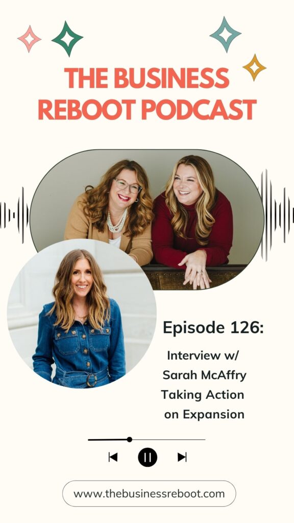 business reboot podcast interview guest Sarah McAffry, owner Statemint Knox and Statemint Franchising